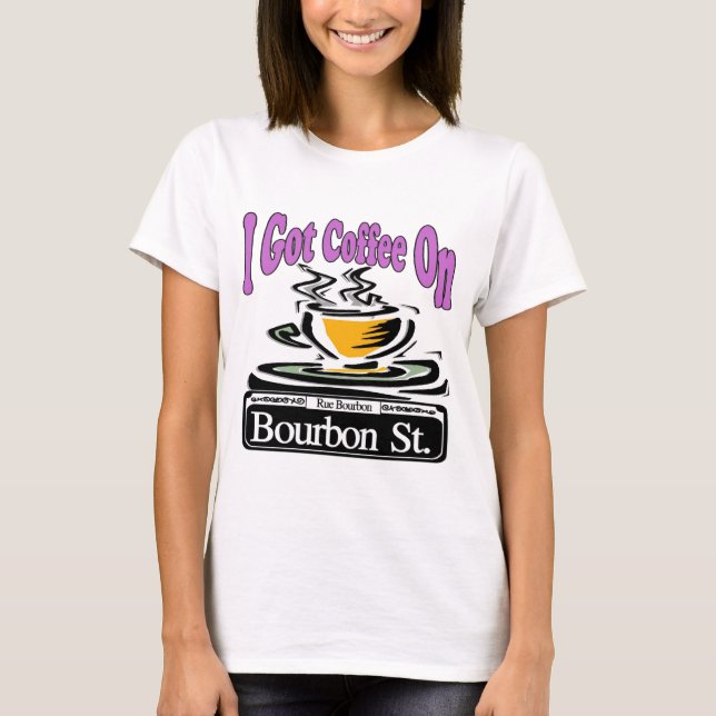 Kaffe på Bourbon St. T-shirt (Framsida)