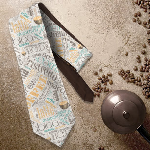 Kaffe på Burlap Ord Cloud Teal ID283 Slips