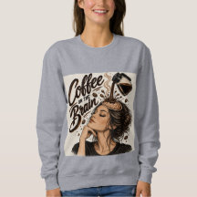 Kaffe på hjärnan Kvinnors Kaffeälskare T-Shirt