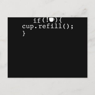 Kaffe Påfyllning Smart Kodningsprogramvaruingenjör Meddelande Vykort