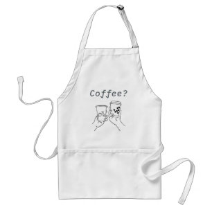 Kaffe Party Apron - två Kopp Roligt Förkläde