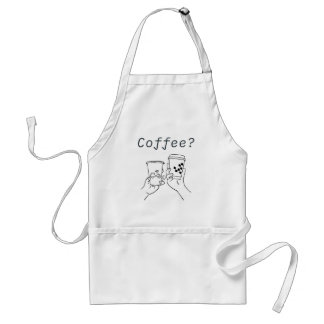Kaffe Party Apron - två Kopp Roligt Förkläde