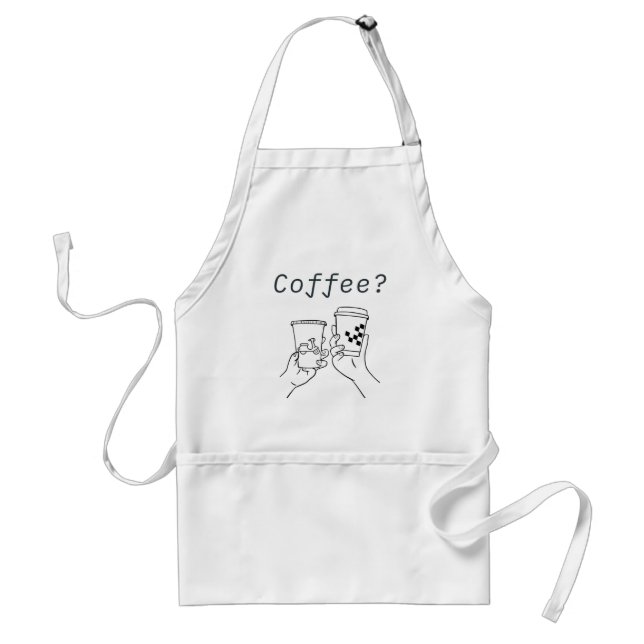 Kaffe Party Apron - två Kopp Roligt Förkläde (Framsidan)