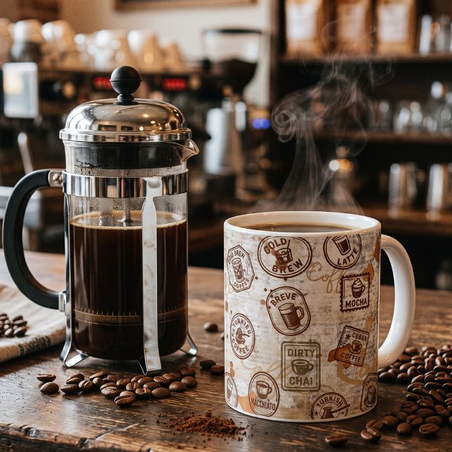 Kaffe Pass Vintage Stämpel Kaffemugg (Skapare uppladdad)