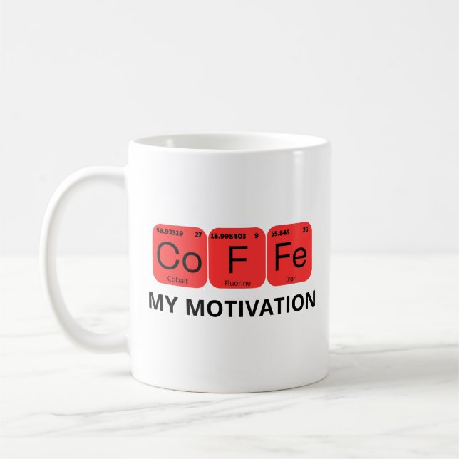 Kaffe Periodic Bord Inslag Kaffemugg (Vänster)