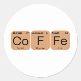 Kaffe Periodic Bord Inslag Runt Klistermärke
