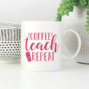 Kaffe, persika, repetera Cute Teacher Kaffemugg