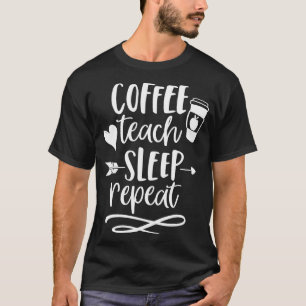 Kaffe, persikoviloläge Upprepa lärare för manar kv T Shirt
