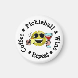 Kaffe, pickleball, Vin, upprepa pickleball Addict Magnet