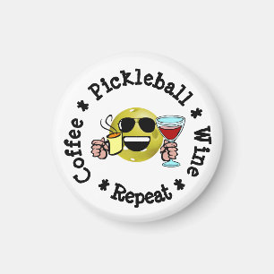 Kaffe, pickleball, Vin, upprepa pickleball Addict Magnet