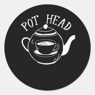 Kaffe Pot Älskare Sarkastic Caffeine Humor Runt Klistermärke
