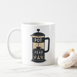 Kaffe Pot Head Funny Coffee Kaffemugg