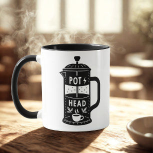 Kaffe Pot Head Funny Coffee Mugg