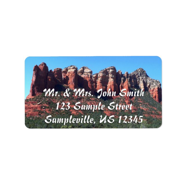 Kaffe Pot Sten II i Sedona Arizona Adressetikett (Framsidan)