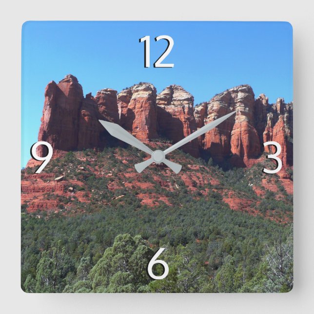 Kaffe Pot Sten II i Sedona Arizona Fyrkantig Klocka (Framsida)