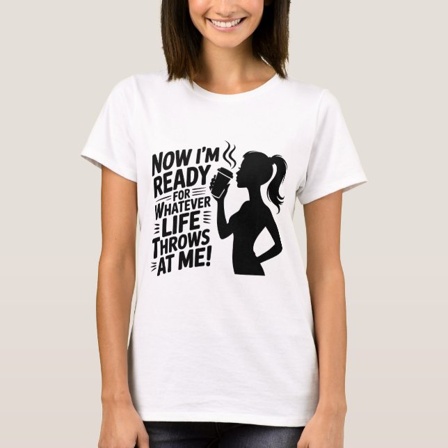Kaffe Power - Bold Silhouette Woman T Shirt (Framsida)