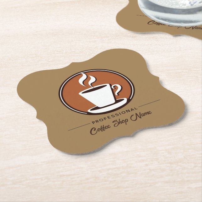 Kaffe, professionell cafe espresso-butik underlägg papper (Vinklad)