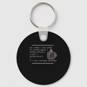 Kaffe Programming Programmer Coder Developer Gift Nyckelring