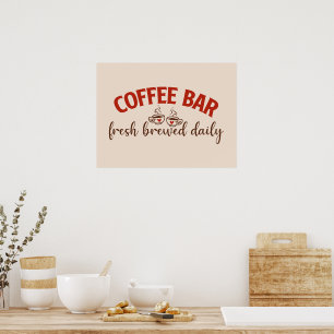 Kaffe Pub färsk, daglig, uppdelad Poster