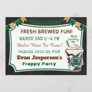Kaffe Pub Latte Birthday-firandet Inbjudan