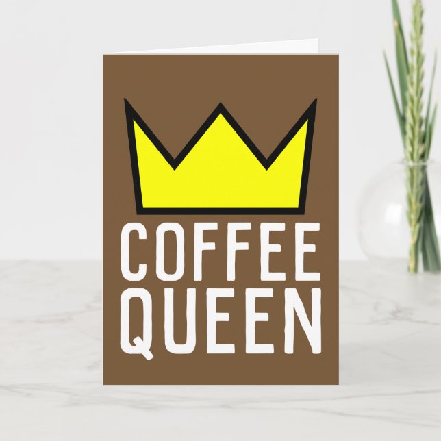 KAFFE QUEEN BIRTHDAY, LÄMPLIG FÖR FRAMSTÄLLNING KORT (Framsida)