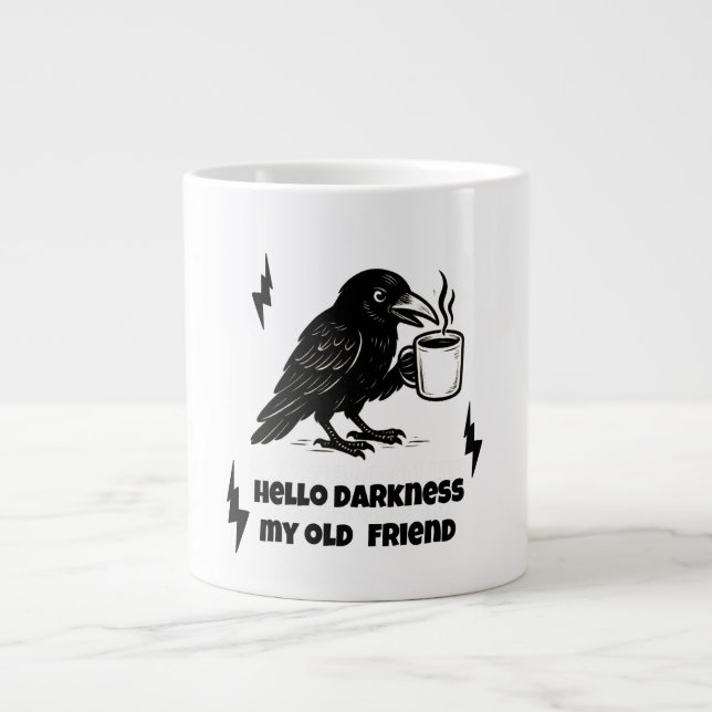 Kaffe Raven - Hej Mörker min gamle vän Jumbo Mugg (Framsidan)