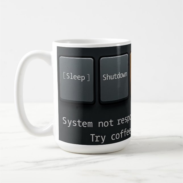 Kaffe Reboot-mugg – Rollig teknikinspirerad design Kaffemugg (Vänster)