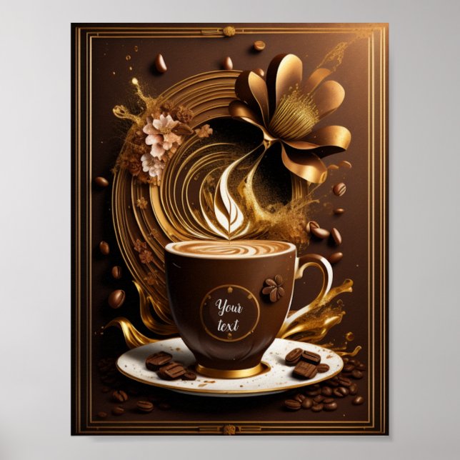 Kaffe redigerbart poster (Framsidan)