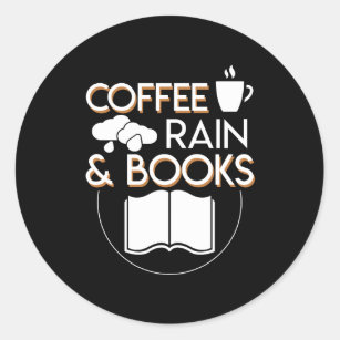 Kaffe regnar och den roliga ordstävskjortan för runt klistermärke