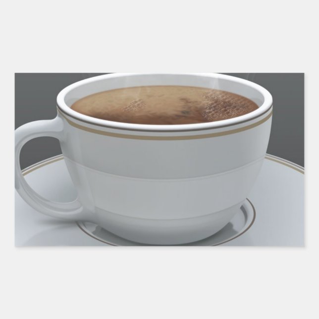 Kaffe Rektangulärt Klistermärke (Framsida)