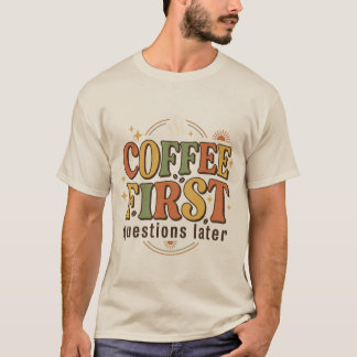 Kaffe Retro 70-tals typografi T Shirt