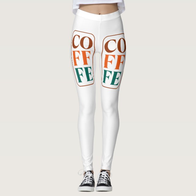 Kaffe Retro Leggings för kaffeälskare (Framsida)