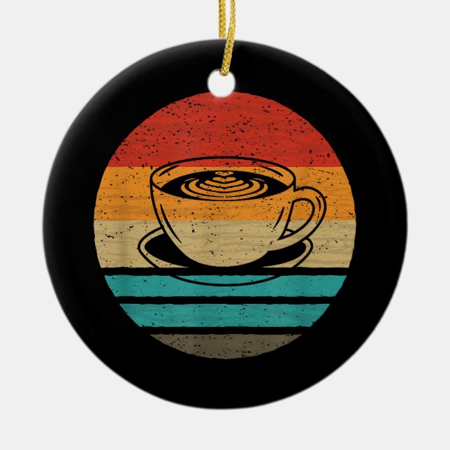 Kaffe Retro Stil Vintage Julgransprydnad Keramik (Framsidan)