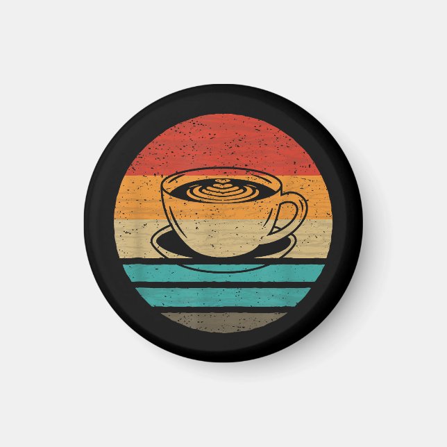 Kaffe Retro Stil Vintage Magnet (Framsidan)