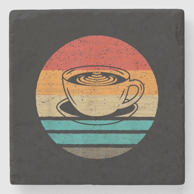 Kaffe Retro Stil Vintage Stenunderlägg (Framsidan)