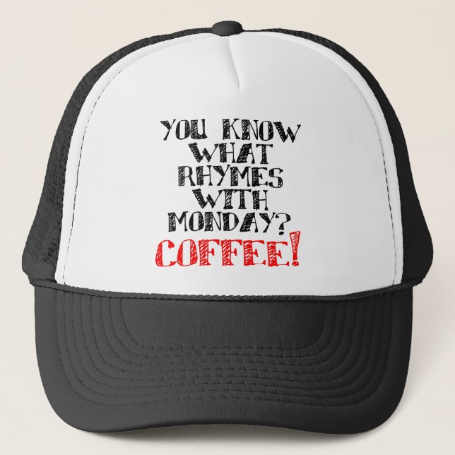 Kaffe Rimar Med Måndag Rolig Basebollmössa Keps (Framsida)