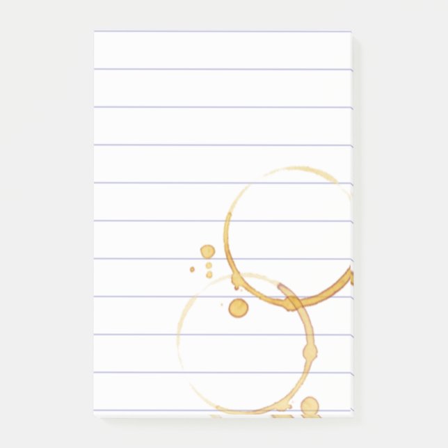 Kaffe Ring Stain-lindade koffeinjoke Post-it Block (Framsida)