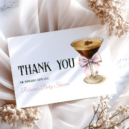 Kaffe Rosa Bow Espresso Martini Baby Shower Tack Kort