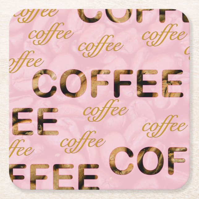 Kaffe rosa guld underlägg papper kvadrat (Framsidan)