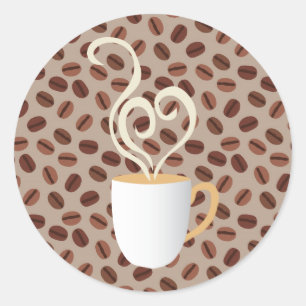Kaffe Runt Klistermärke