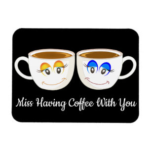 Kaffe saknas med din Cute-Kaffe koppar Magnet