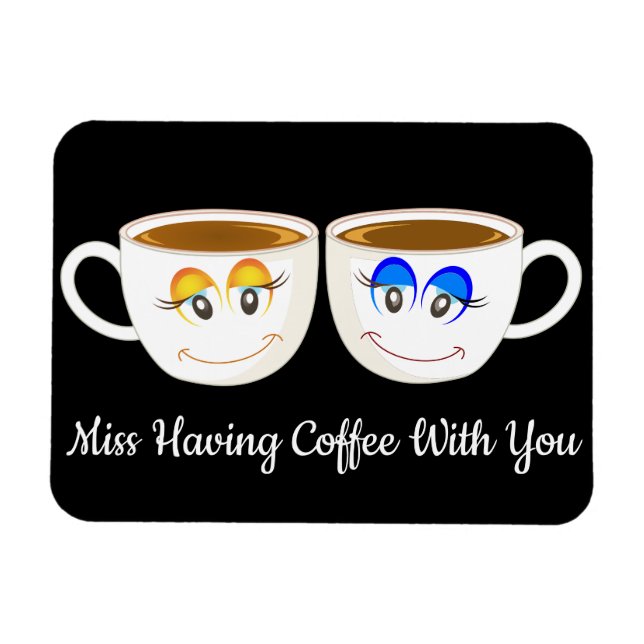 Kaffe saknas med Kaffe koppar Cute Magnet (Horisontell)