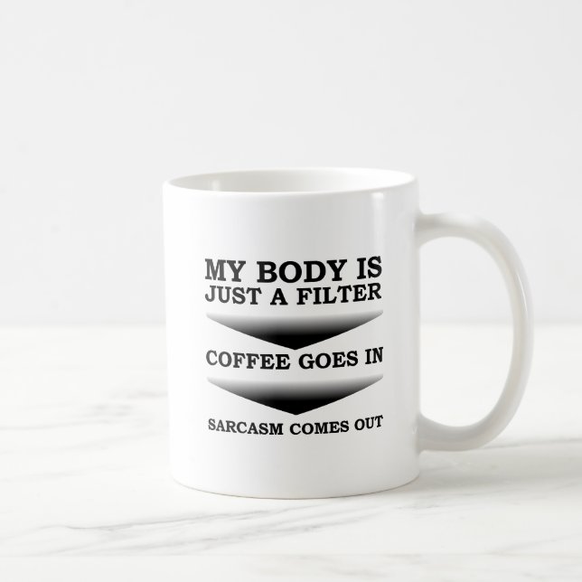 Kaffe Sarcasm Filter Rollig Mugg (Höger)