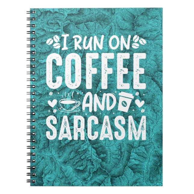 Kaffe Sarcasm Topografisk Karta Blue Anteckningsbok (Framsidan)