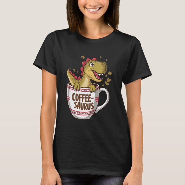 Kaffe-Saurus Dinosaur-kaffe, Älskare art 3 T Shirt (Framsida)