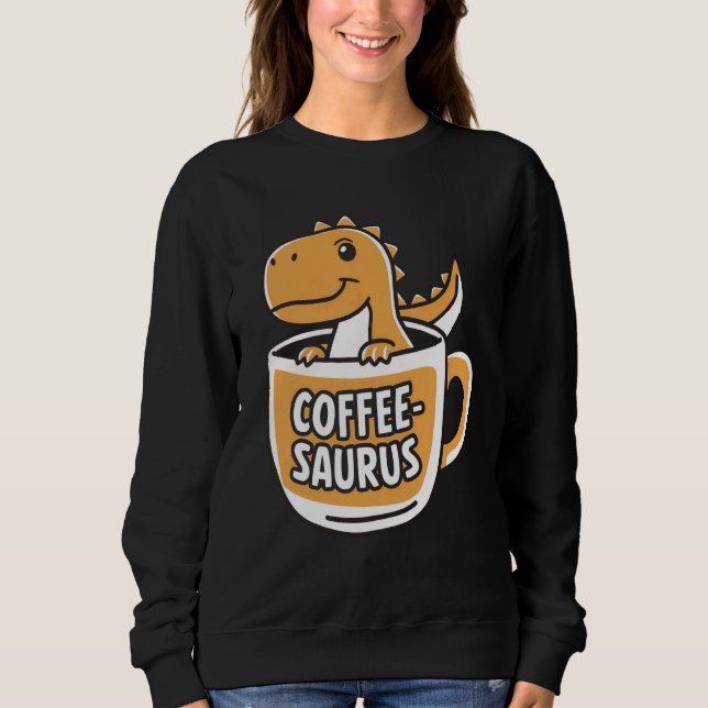 Kaffe-Saurus Dinosaur-kaffe Älskare art 4 T Shirt (Framsida)