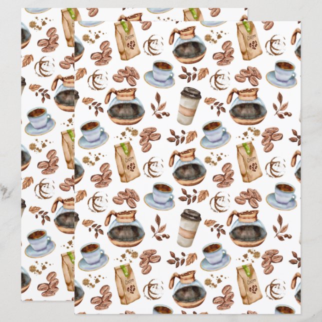 Kaffe Scrapbookpapper (Fram/baksida)