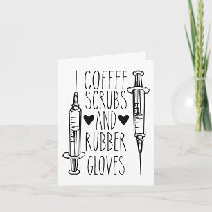 Kaffe Scrubs Och Gummihandskar Kort