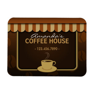 Kaffe Shop Cafe Brown Flexi Magnet med liten Anpas