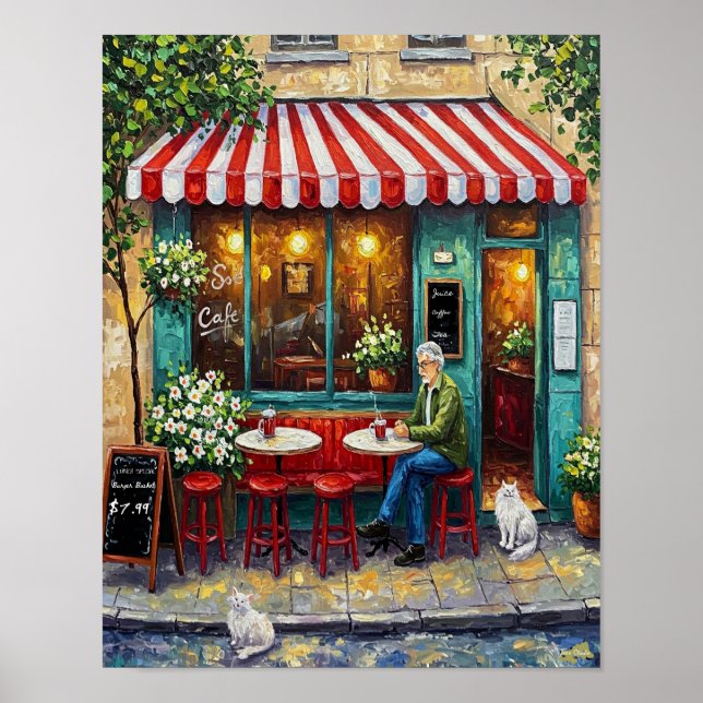 Kaffe Shop Cafe Poster (Framsidan)